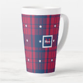 Tartan - Patriotic - Red Blue White Stars Milchtasse (Rechte Ecke)