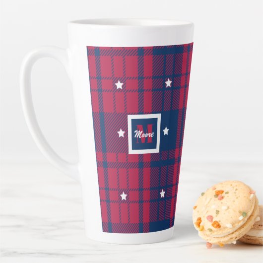 Tartan - Patriotic - Red Blue White Stars Milchtasse (Beispiel)