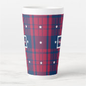 Tartan - Patriotic - Red Blue White Stars Milchtasse (Vorderseite)