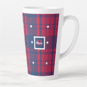 Tartan - Patriotic - Red Blue White Stars Milchtasse (Rechts)