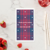 Tartan - Patriotic - Red Blue White Stars Napkins Serviette (Beispiel)