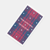 Tartan - Patriotic - Red Blue White Stars Napkins Serviette (Ecke)