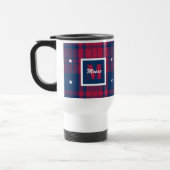 Tartan - Patriotic - Red Blue White Stars Reisebecher (Links)