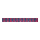 Tartan - Patriotic - Red Blue White Stars Satinband (Vorderseite)