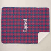 Tartan - Patriotic - Red Blue White Stars Sherpadecke (Vorderseite (Horizontal))