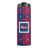 Tartan - Patriotic - Red Blue White Stars Thermosbecher (Vorderseite)