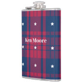Tartan - Patriotic - Red Blue White Stars Vinyl Flachmann (Links)