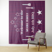 Tartan - Patriotic - Red Blue White Stars Wandteppich (Beispiel)