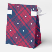 Tartan - Patriotic - Red Blue White Stars - Zelt Geschenkschachtel (Rückseite)