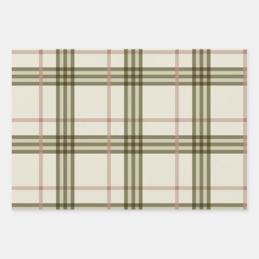 Tartan Pattern Blue Pink Green Weihnachtsgeschenk Geschenkpapier Set (Vorderseite 3)