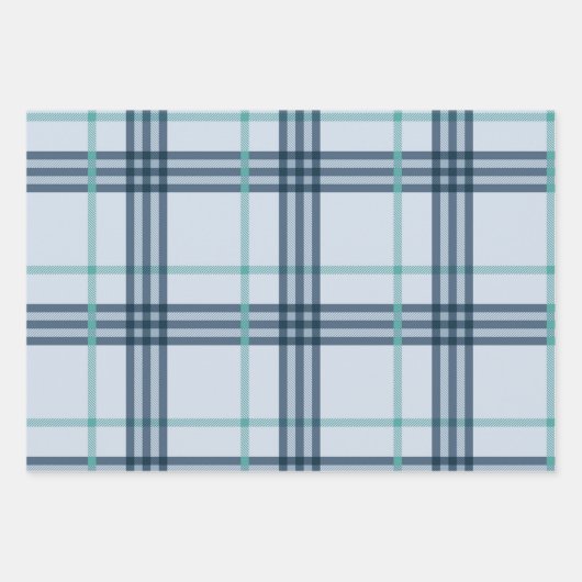 Tartan Pattern Blue Pink Green Weihnachtsgeschenk Geschenkpapier Set (Vorderseite 2)