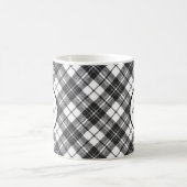Tartan pattern Christmas Schwarz-weiß Monogram Kaffeetasse (Mittel)