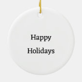 Tartan pattern Christmas Schwarz-weiß Monogram Keramik Ornament (Hinten)