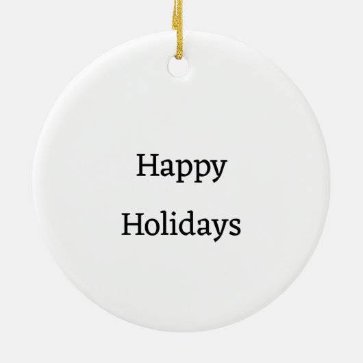 Tartan pattern Christmas Schwarz-weiß Monogram Keramik Ornament (Hinten)