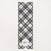 Tartan pattern Christmas Schwarz-weiß Monogram Yogamatte (Vorderseite)