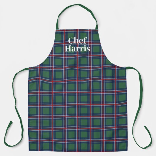 Tartan pattern kitchen apron for men and women schürze (Vorderseite)