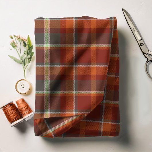 Tartan Pattern Paprika und Slate ID210 Stoff