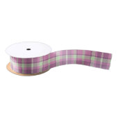 Tartan Pattern Plum und Soft Green ID210 Satinband (Spule)