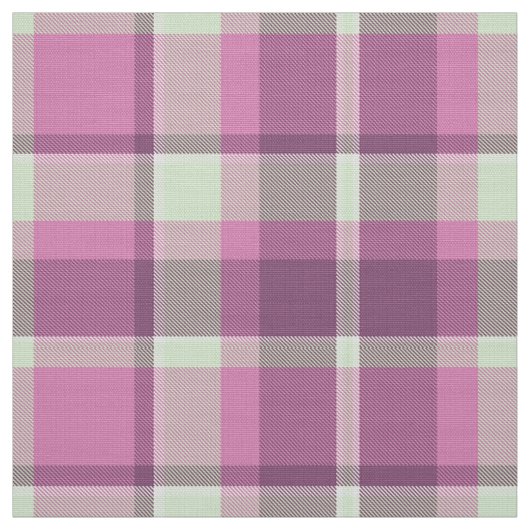 Tartan Pattern Plum und Soft Green ID210 Stoff (Muster)