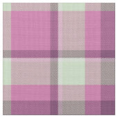 Tartan Pattern Plum und Soft Green ID210 Stoff (Nahaufnahme)