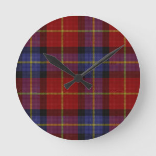 Tartan pattern runde wanduhr