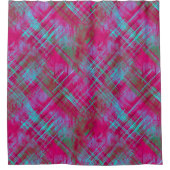 Tartan Pink Lila Aqua Kariertes Bad Duschvorhang (Vorderseite)