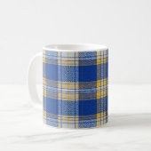 Tartan Plaid Blue and Yellow  Kaffeetasse (Vorderseite Links)