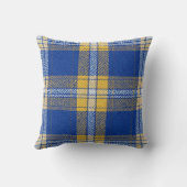 Tartan Plaid Blue and Yellow Throw Cushion Kissen (Rückseite)