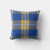 Tartan Plaid Blue and Yellow Throw Cushion Kissen (Vorderseite)