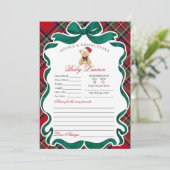 Tartan Plaid Christmas Bear Advice for Baby Card Einladung (Stehend Vorderseite)
