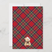 Tartan Plaid Christmas Bear Advice for Baby Card Einladung (Rückseite)