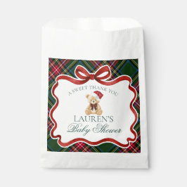Tartan Plaid Christmas Bear Baby Shower Dessert Geschenktütchen