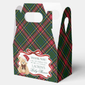 Tartan Plaid Christmas Bear Baby Shower Favor Box Geschenkschachtel (Geöffnet)