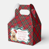 Tartan Plaid Christmas Bear Baby Shower Favor Box Geschenkschachtel (Rückseite)