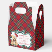 Tartan Plaid Christmas Bear Baby Shower Favor Box Geschenkschachtel (Geöffnet)