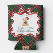 Tartan Plaid Christmas Bear Baby Shower Favor Dosenkühler (Rückseite)
