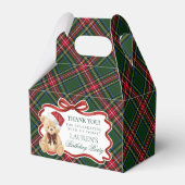 Tartan Plaid Christmas Bear Birthday Favor Box Geschenkschachtel (Rückseite)