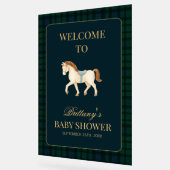 Tartan Plaid Horse Baby Shower Welcome Acrylschild (Winkel)