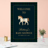 Tartan Plaid Horse Baby Shower Welcome Acrylschild (Hochzeit)