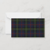 Tartan Plaid Malcolm Script Danke Mitteilungskarte (Rückseite)