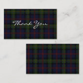 Tartan Plaid Malcolm Script Danke Mitteilungskarte (Vorne/Hinten)