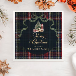 Tartan Plaid Preppy Christmas Party Napkins Serviette
