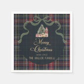 Tartan Plaid Preppy Christmas Party Napkins Serviette (Vorderseite)