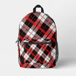 Tartan Plaid Red and Black Backpack Bedruckter Rucksack