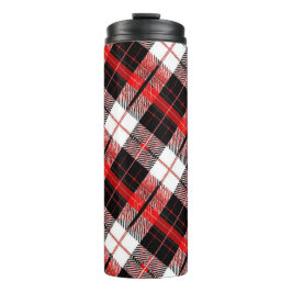Tartan Plaid Red and Black Thermal Tumbler Thermosbecher