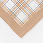 Tartan plaid reindeer snowman  beige white name fleecedecke (Ecke)