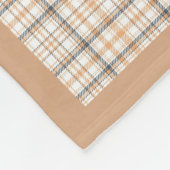Tartan plaid reindeer snowman orange beige name fleecedecke (Ecke)