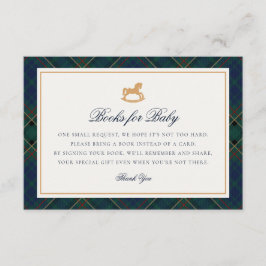 Tartan Plaid Rocking Horse Books for Baby Card Begleitkarte