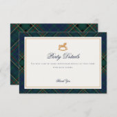 Tartan Plaid Rocking Horse Details Insert Card (Vorne/Hinten)