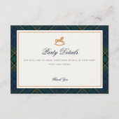 Tartan Plaid Rocking Horse Details Insert Card (Vorderseite)